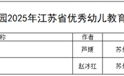喜报！胥口实验幼儿园2025年江苏省优秀幼儿教育案例获奖名单公布     				